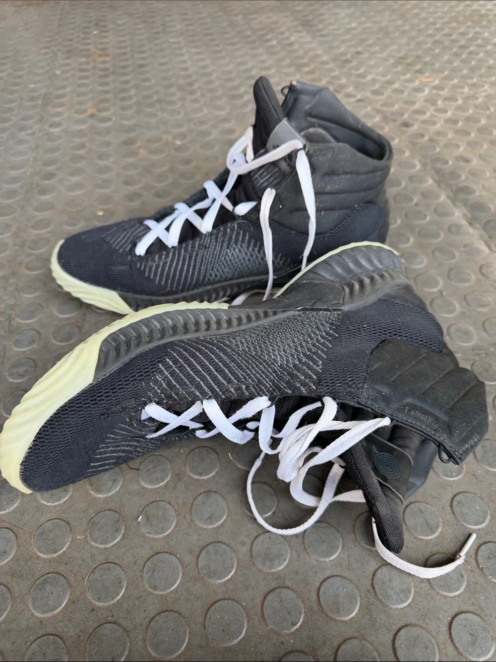 Addidas Men’s High-Top Athletic Sneakers with White Laces